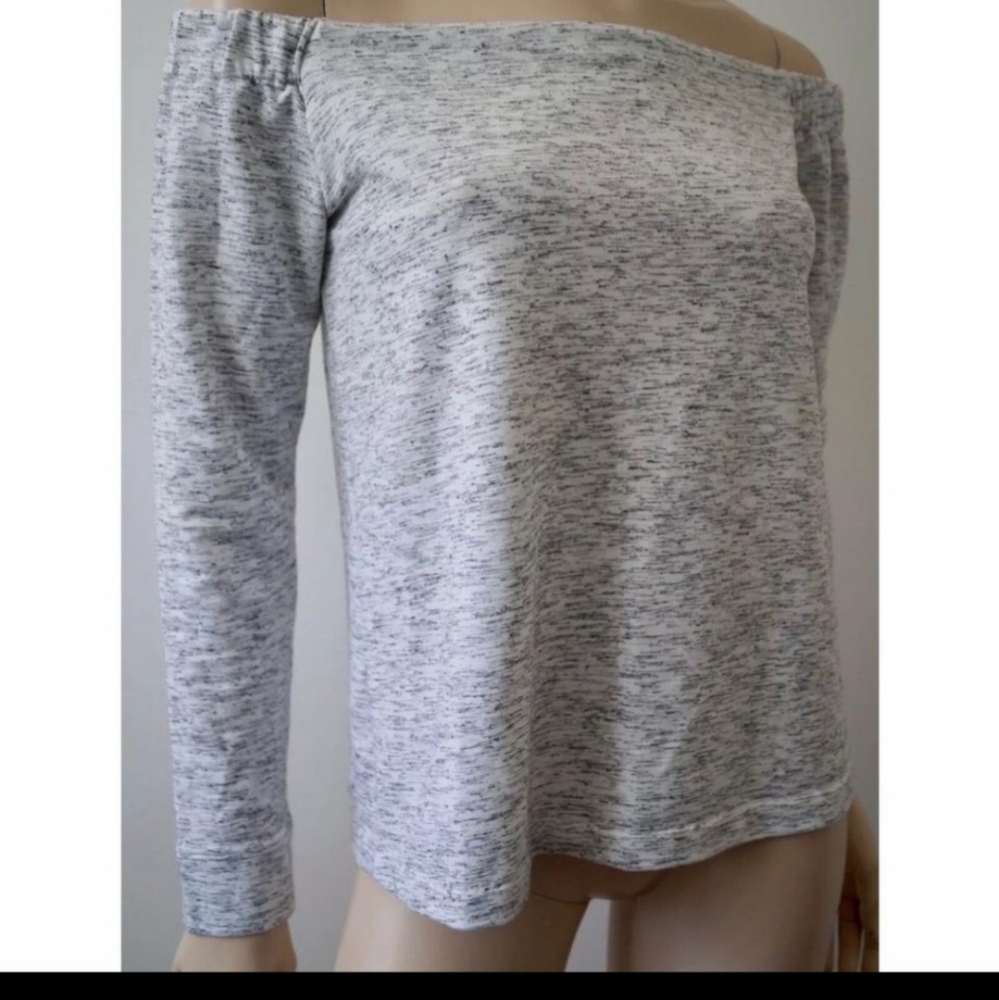 Club Monaco Off the Shoulder Grey Long-sleeve M